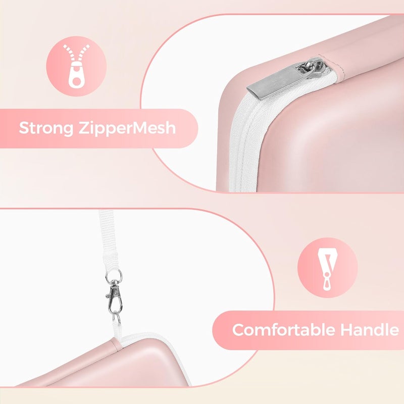 Nelko Genuine Case Compatible P21 Label Maker, Compatible with Most Mini Label Printers, for Labeler Makers & Labeling Tapes, Box with Mesh Pocket for Batteries Accessories (Case Only), Pink - Image 3